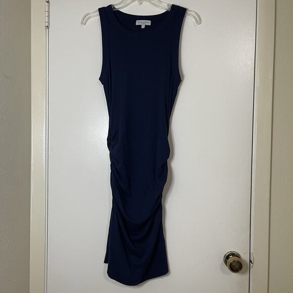 NWOT Michael Stars Demi Ribbed bodycon tank dress nocturnal blue 2557 Medium - Picture 2 of 6